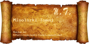 Misolszki Tomaj névjegykártya